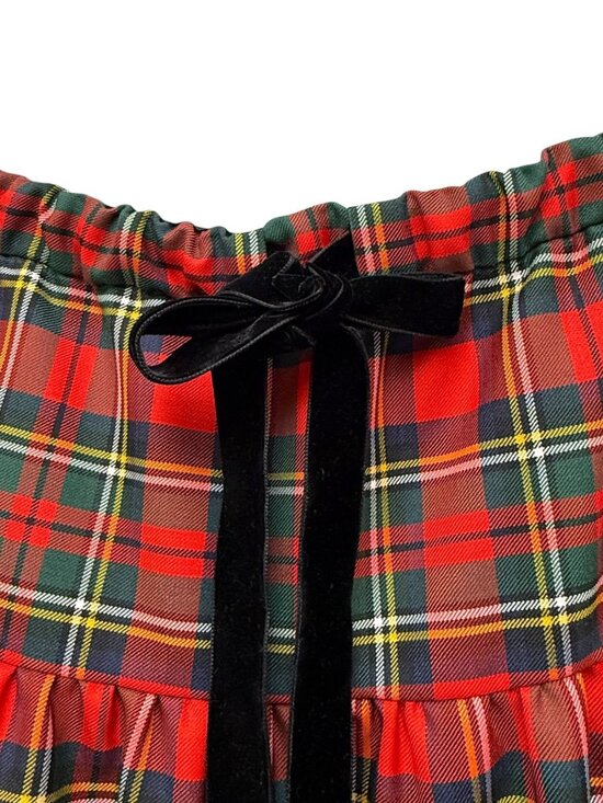 J. CREW Plaid Maxi Skirt Medium Red Plaid Ruffle Tiers Wool Blend Holiday NWT - Picture 6 of 12